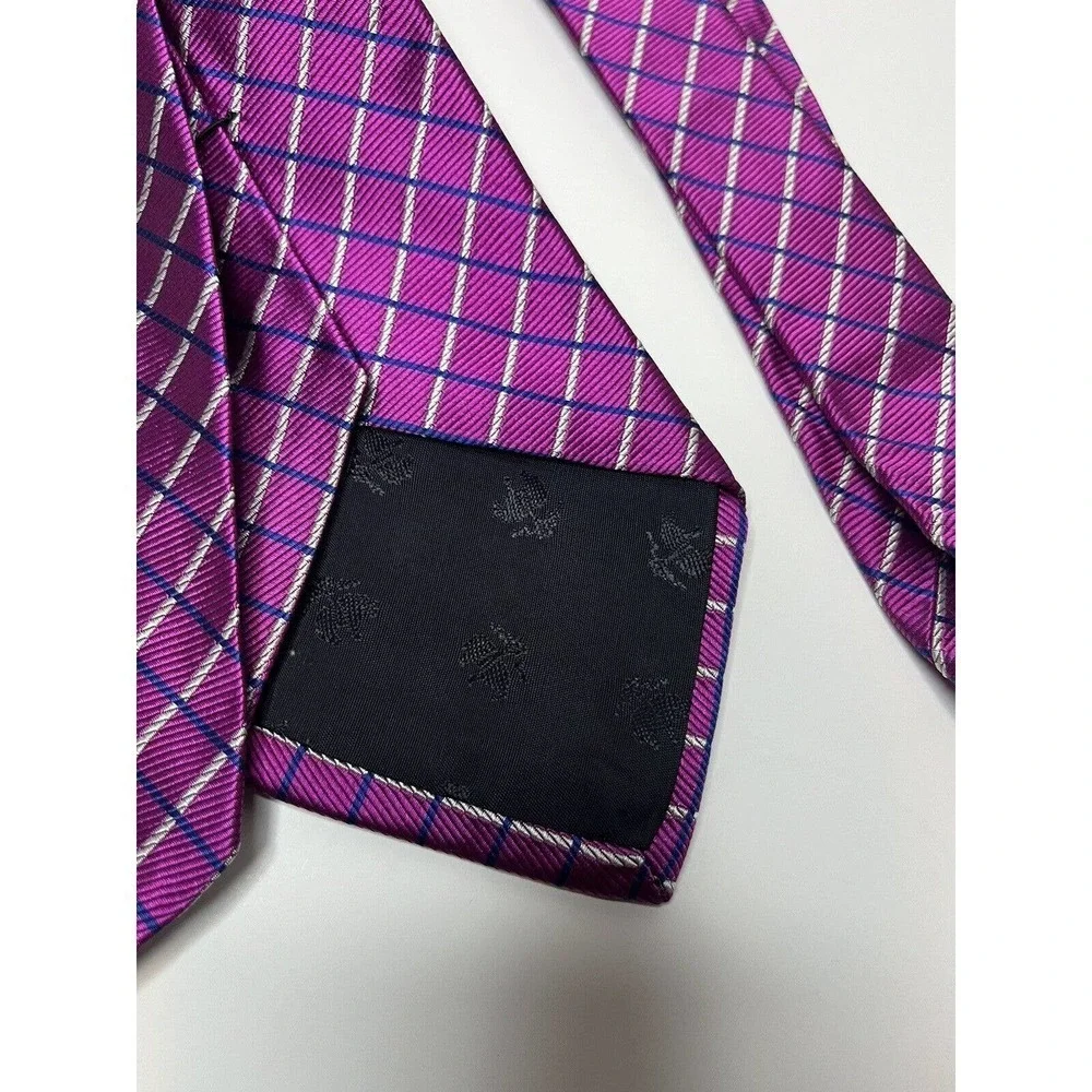 Brooks Brothers Makers EUC Neck Tie Mens Purple Blue Silk Casual Business